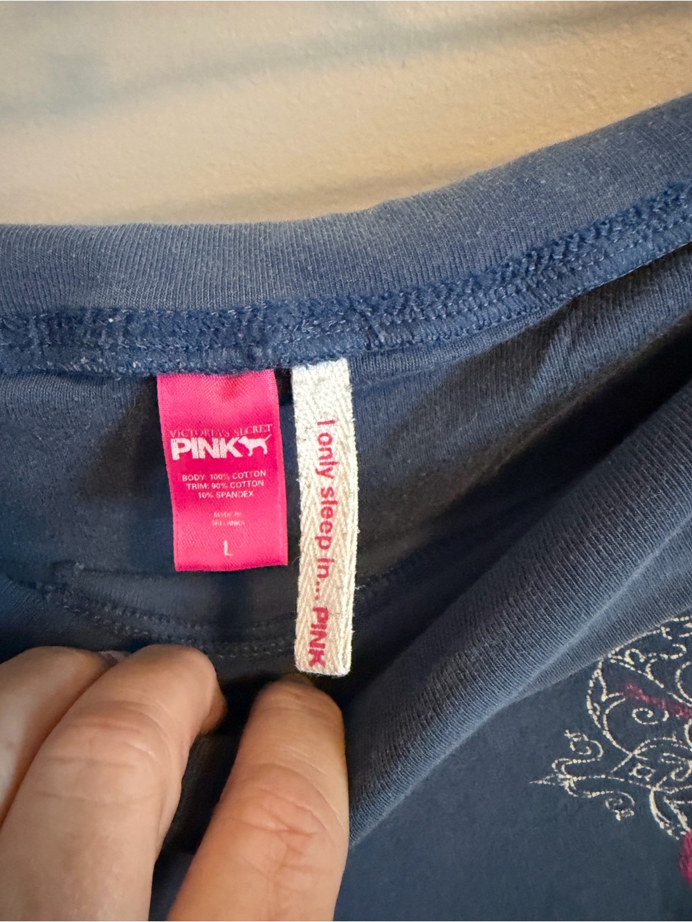 Pink Victoria’s Secret Vintage Y2K Foldover Lounge Pants Grey L - Picture 7 of 7